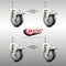 Service Caster 4 Inch 316SS Thermoplastic Rubber Swivel 12mm Stem Caster Set Lock Brake SCC SCC-SS316TSTTL20S414-TPRB-M1215-4 - alternate 4